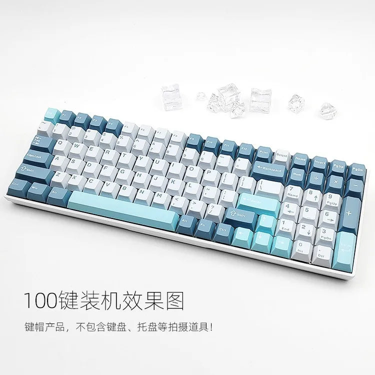 PBT Double Shot Keycaps 124 Keys Set GMK Key Caps ISO Layout For Mechanical Gaming Keyboard MX Blue Switch Wooting 75
