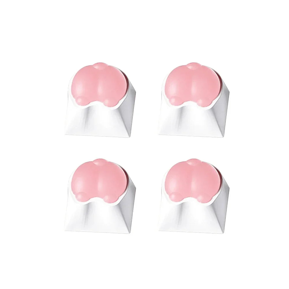 4Pcs Girl Mechanical Keycap 3D Anime Pink Keyboard Cross Axis Personalized Cat Paw Keycap Keyboard Decoration