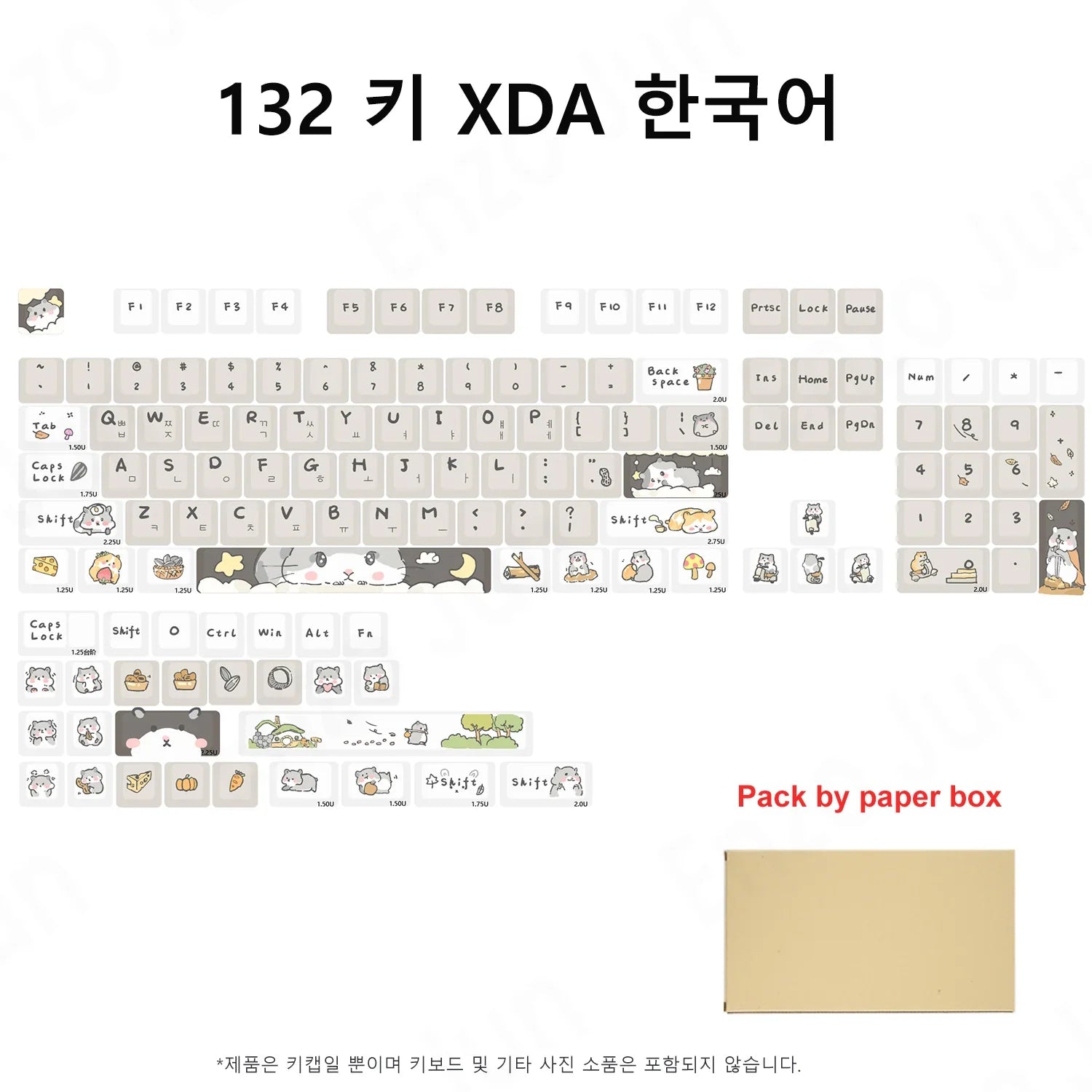 Orange squirrel Gray Rat Theme Keycap XDA Profile Key cap English Korean for 61/64/68/84/87/96/98/104 Mechanical Keyboard Keycap