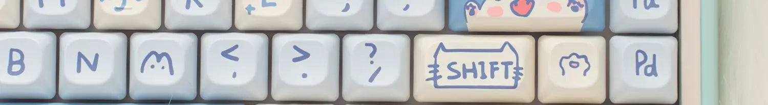Blue Cat MOC Keycaps PBT 145 Keys Cute Girls for Cherry Gateron MX Switches Mechanical Keyboards