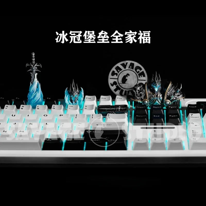 World of Warcraft Frostmourne Anime Keycaps Translucent Key Caps Mechanical Keyboard Caps Korean Keycap PC Game Peripheral Gifts