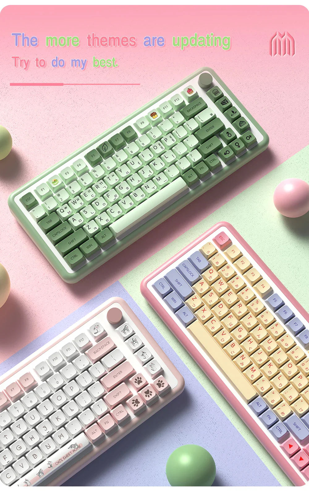XDA Profile PBT keycaps Spanish Korean French German Portuguese Russian Japanese keycap For Cherry MX Mechanical Keyboard