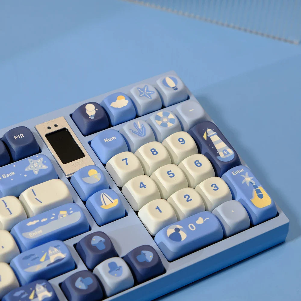 Watch the Sea Theme Keycaps MOA Profile Keycap PBT Dye Sublimation Keycap For MX Mechanical Keyboard 61/67/68/75/87/980