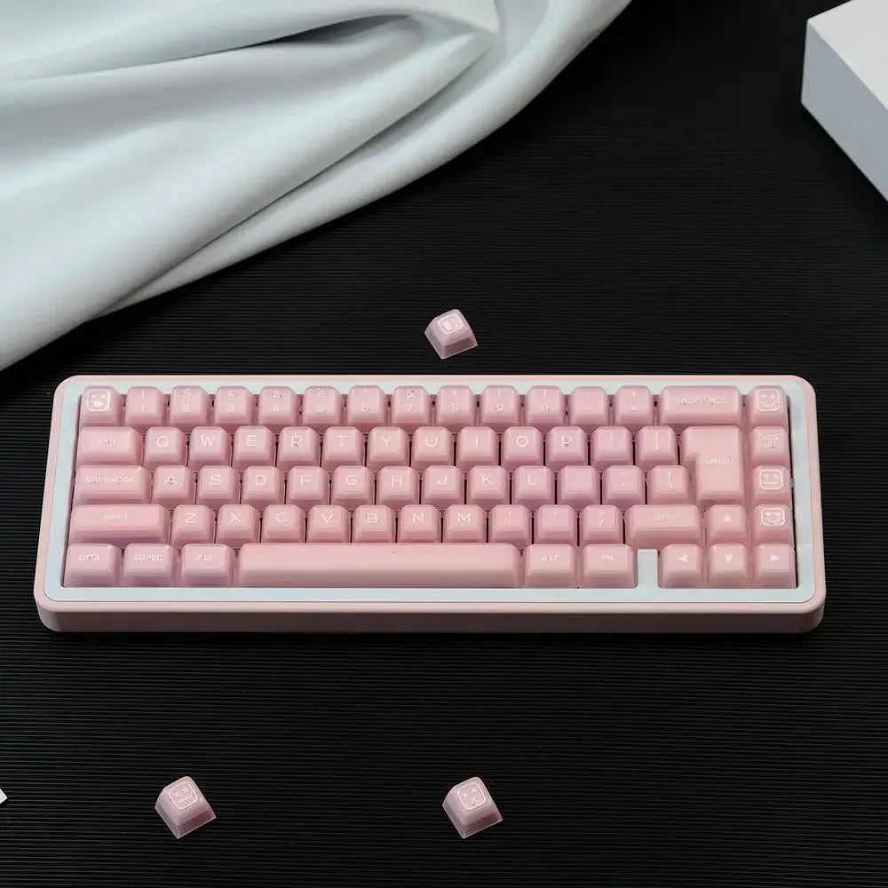 142 Keys SA Profile Keycaps Custom Marble Themed Double Shot PBT White Translucent Keyboards Keycap for MX Switch Game Keyboard