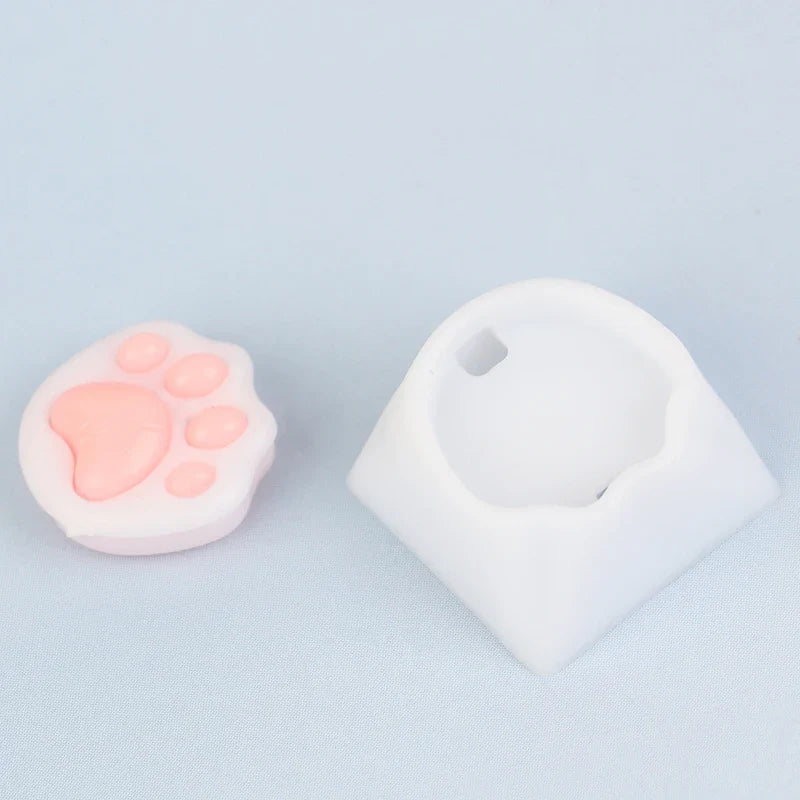 1PC Cute Cat Paw Keycaps For Mechanical Keyboard Cherry MX Switch DIY Key Cap Soft Silicone Keycup Artisan Pink Color