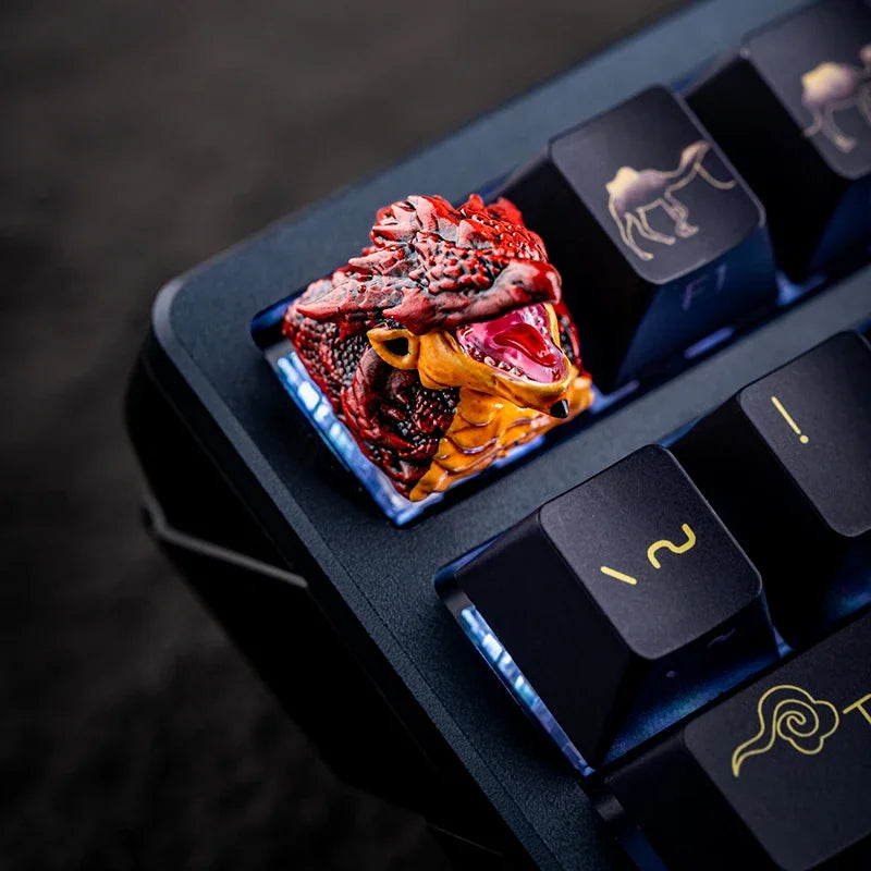 MonsterHunter Dragon Point Keycaps Anime Artisan Keyboard Cap Zinogre 3D Custom Gaming Decoration KeyCap for Mechanical Keyboard