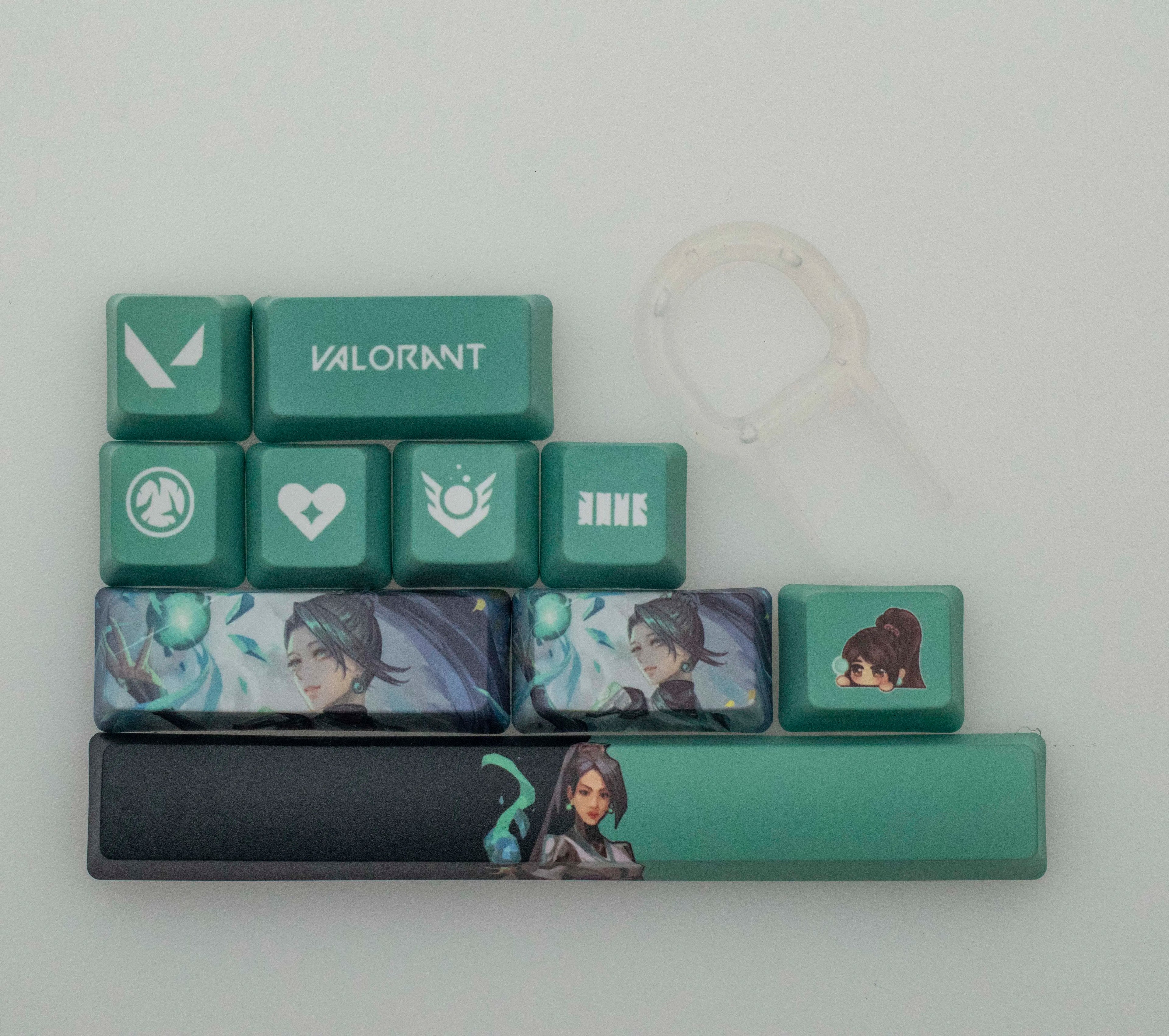 Valorant keycaps sage OEM Profile 10keys PBT dye sub keycaps