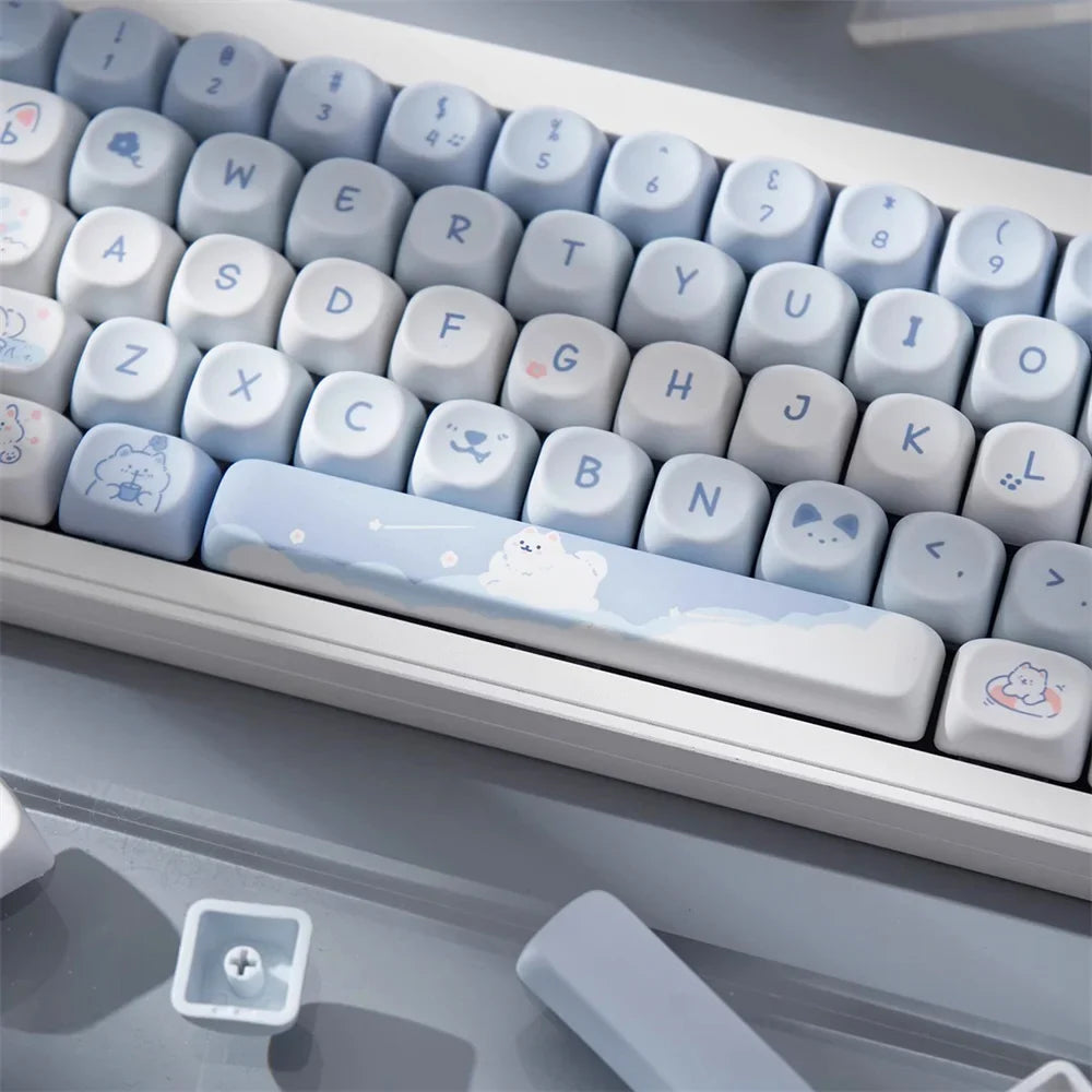 95Keys Matcha Puppy Keycaps MOA Profile PBT Key Caps Kit keyboard kit for 61/64/68/84/75/87Keys GMK67 Mechanical Keyboard Caps