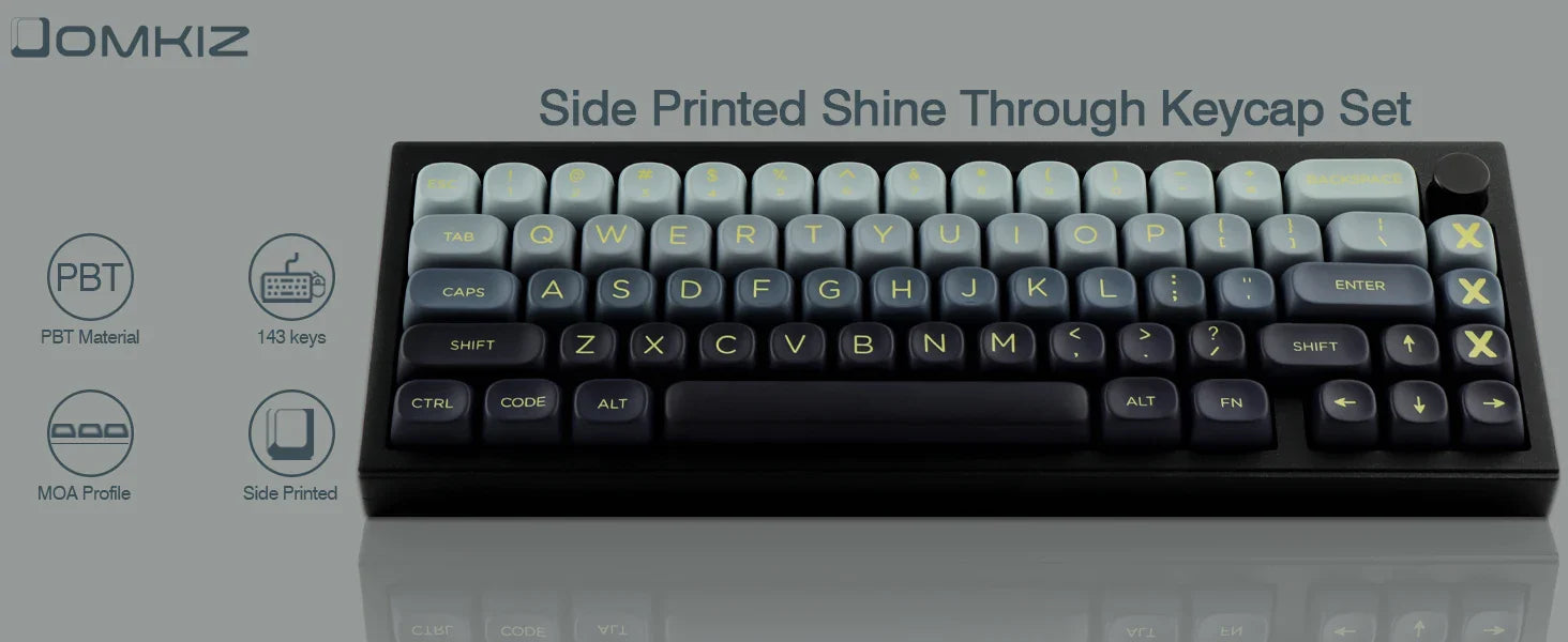 Mountain Range Keycap Set PBT MOA Profile DYE-Sublimation 143 Keys for Mechanical Keyboards