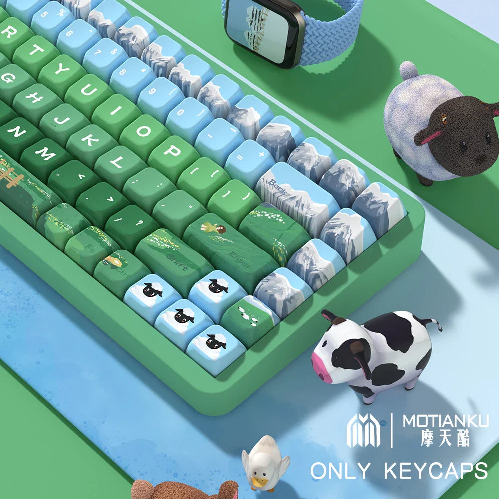 138/158 keys Original Theme Keycaps MDA Profile cute Anime PBT Keycap custom For Mechanical Keyboard with iso layout