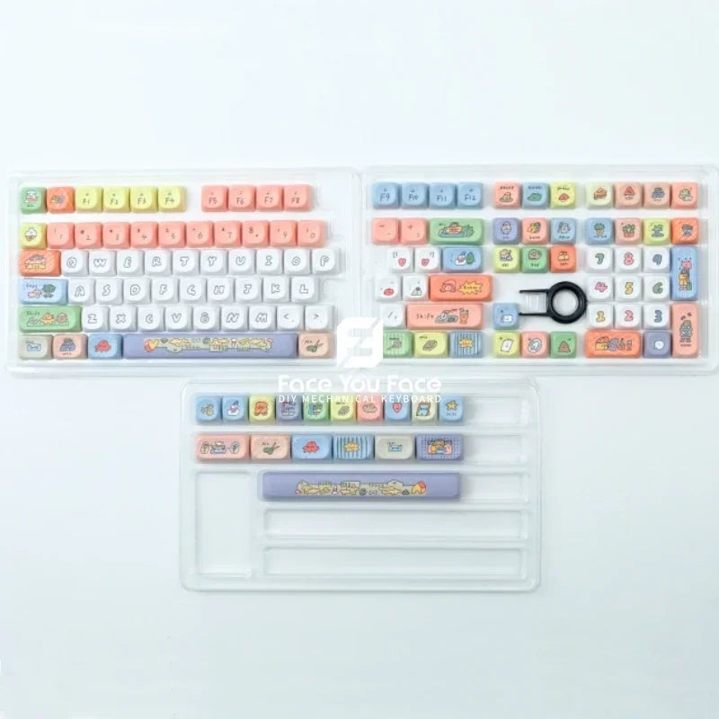 GMK Smiling Face Keycaps PBT Dye Sublimation Key Cap 129 Keys MOA Profile Keycap for Mx Switch DIY Gaming Mechanical Keyboard