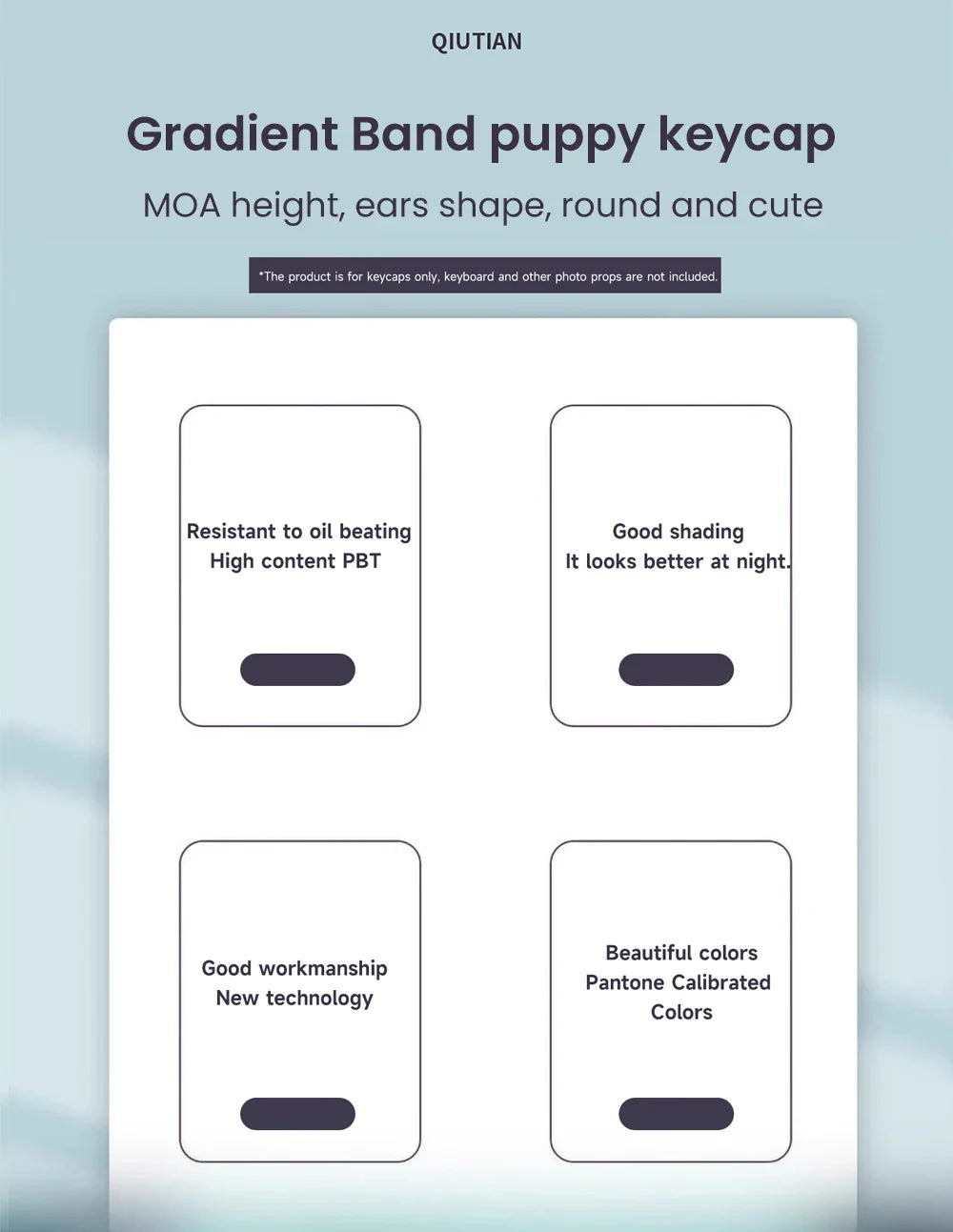 139 Keys MOA Profile Puppy Band Sugar Rabbit Theme Keycaps PBT Thermal Sublimation Customized Key Caps for Mechanical Keyboard