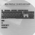 115 Keys Crystal Ceramic PC Keycap RGB Shine Through Key cap MDA Profile Black Transparent Clear Keycap for MX Switches Keyboard