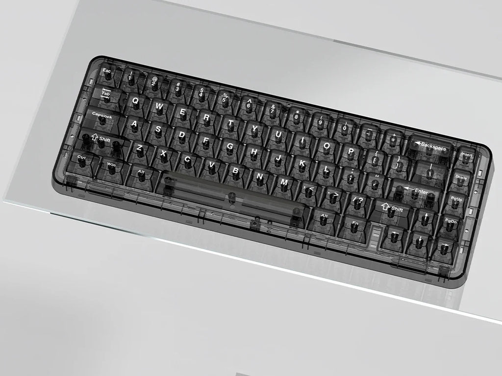 115 Keys Crystal Ceramic PC Keycap RGB Shine Through Key cap MDA Profile Black Transparent Clear Keycap for MX Switches Keyboard