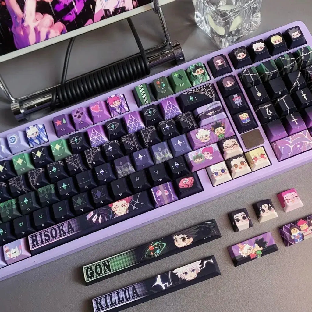 Hunter x Hunter Keycaps Anime Chreey Keycaps 142 Keys Gift Cute DYE Sublimation Mechanical Keyboard 2.25 U 2.75U for Alice