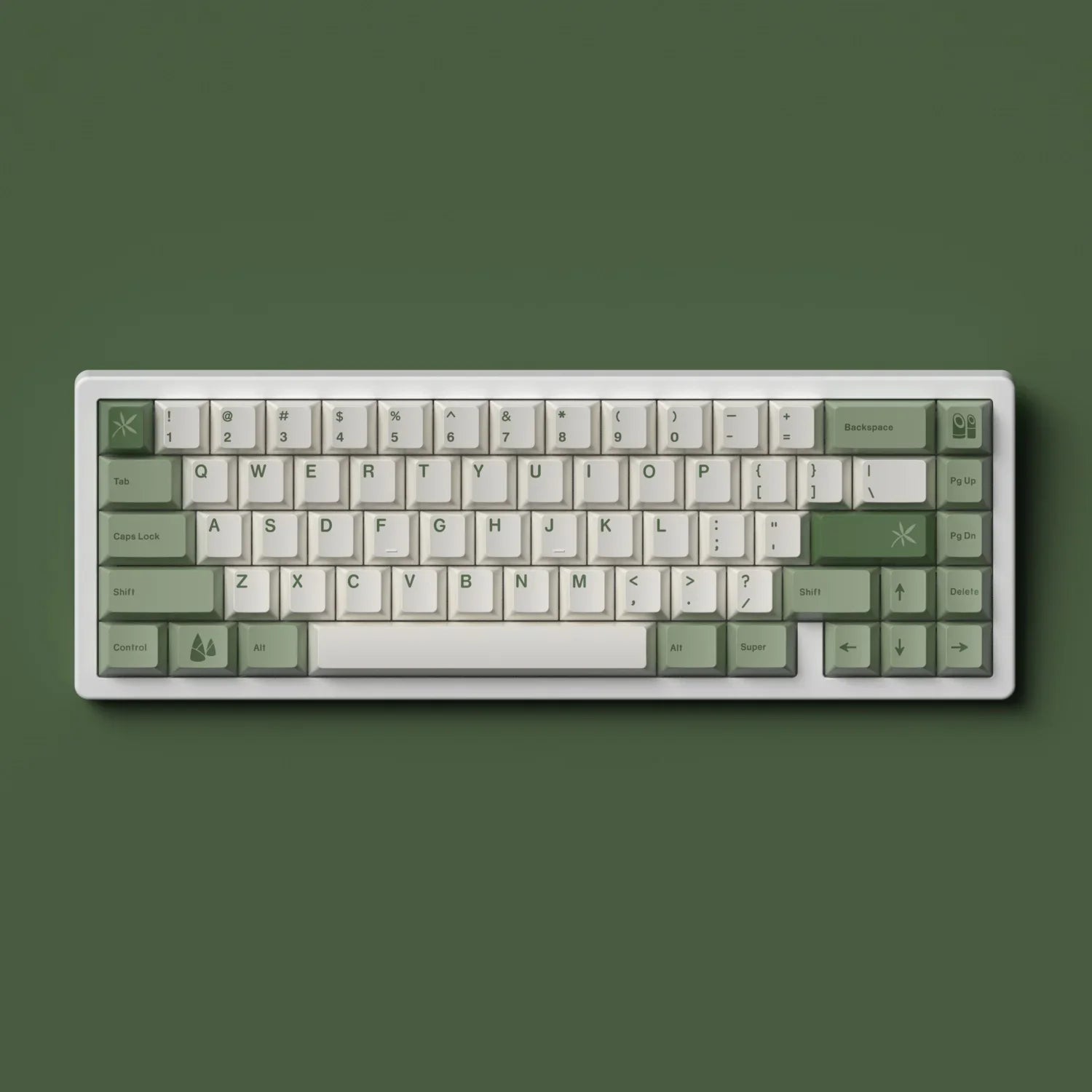 145 Keys Bamboo Forest Theme Keycaps Cherry Profile Green White Keycap PBT Dye Sublimation Keyboard Keycap MX Switch 6.25U 7U