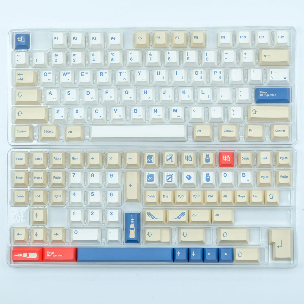 KBDiy GMK Soymilk Keycap 135 Keys PBT Japanese Korean Keycap ISO Enter Cherry Profile for GMK67 K500 Gaming Mechanical Keyboard