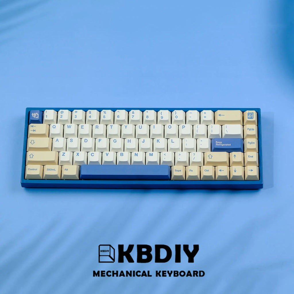 KBDiy GMK Soymilk Keycap 135 Keys PBT Japanese Korean Keycap ISO Enter Cherry Profile for GMK67 K500 Gaming Mechanical Keyboard