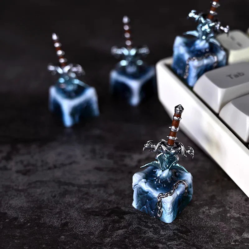 Anime Keycaps World of Warcraft Frostmourne Translucent Key Caps Mechanical Keyboard Caps Korean Keycap Game Peripheral Gifts