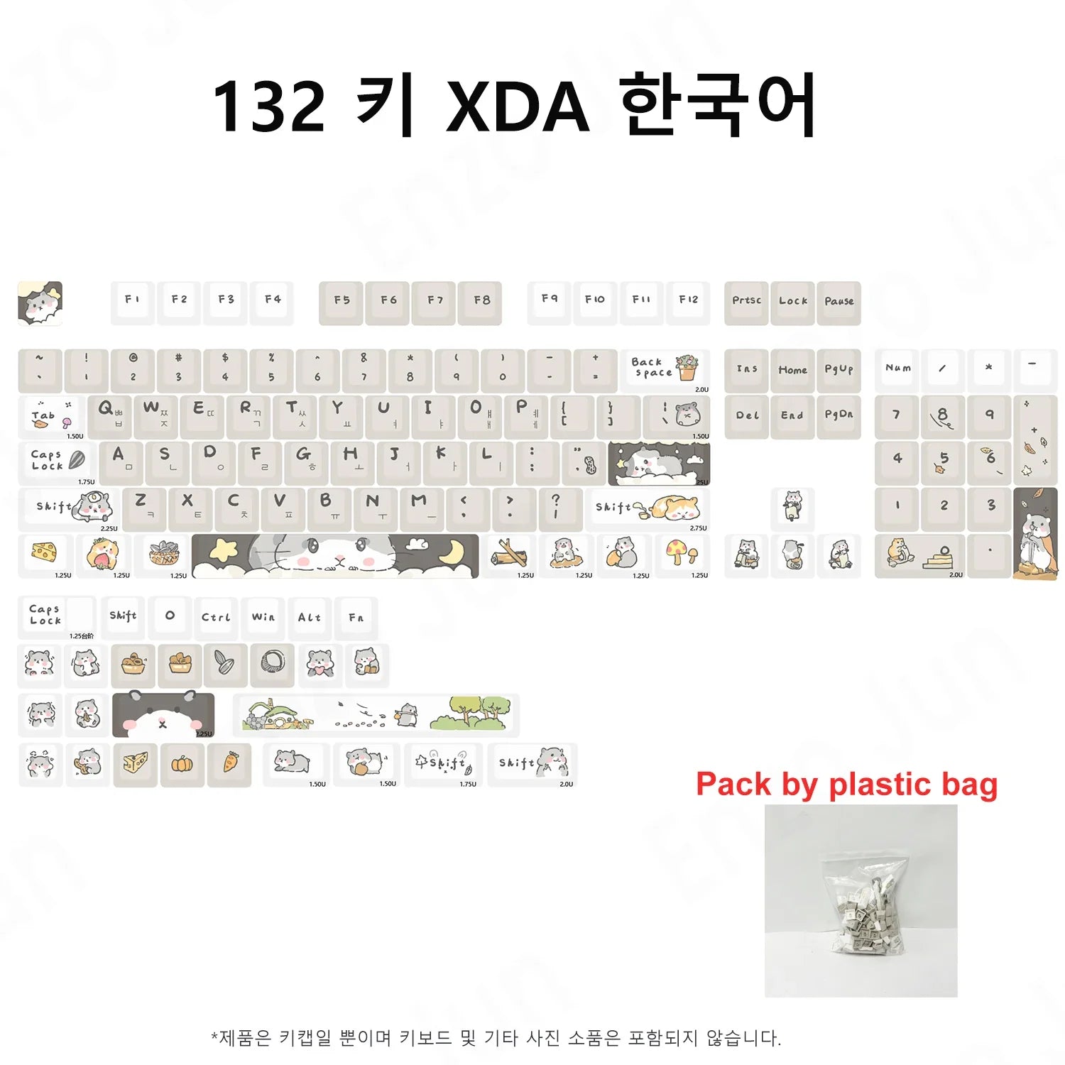 Orange squirrel Gray Rat Theme Keycap XDA Profile Key cap English Korean for 61/64/68/84/87/96/98/104 Mechanical Keyboard Keycap