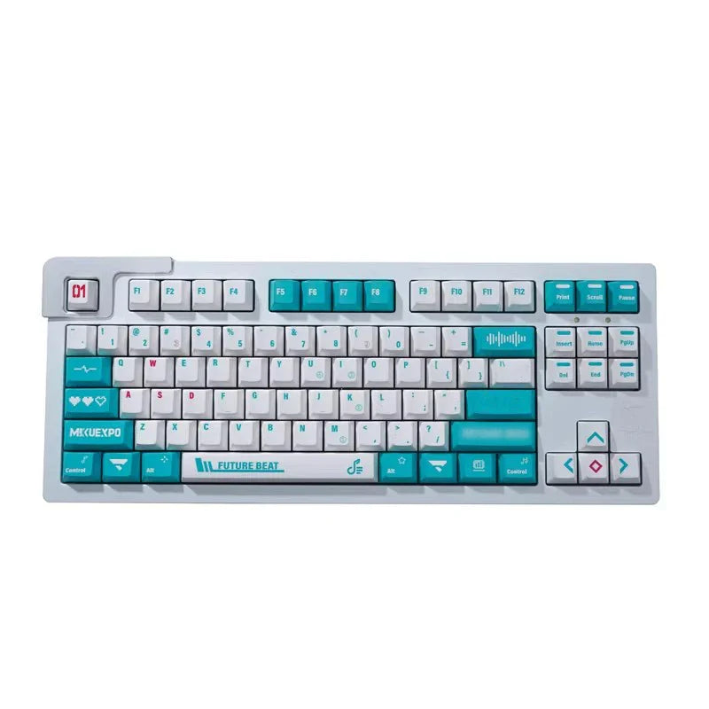 129 Key GMK MIKU Initial Sound Keycaps PBT Dye Subbed Key Caps Cherry Profile Keycap With 2.25U 2.75U 3U 7U Spacebar ISO Enter