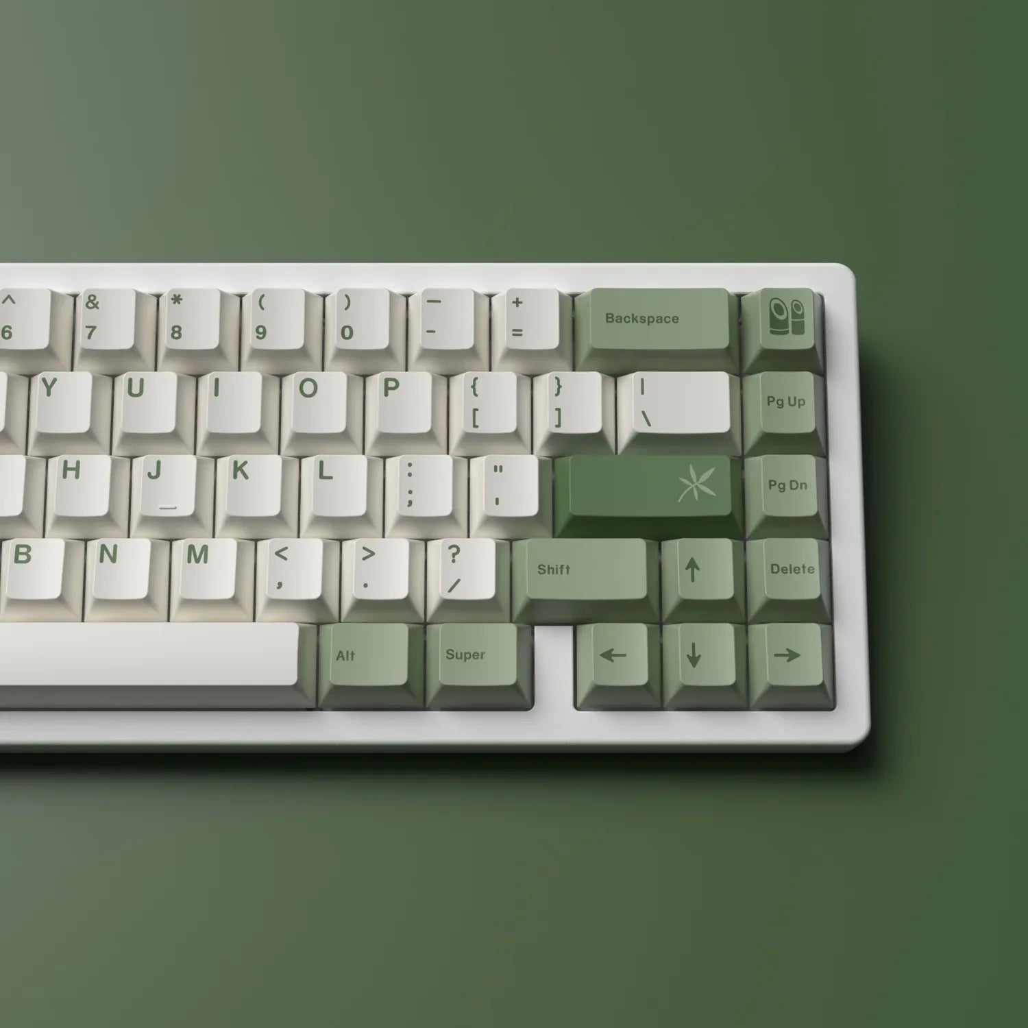 145 Keys Bamboo Forest Theme Keycaps Cherry Profile Green White Keycap PBT Dye Sublimation Keyboard Keycap MX Switch 6.25U 7U