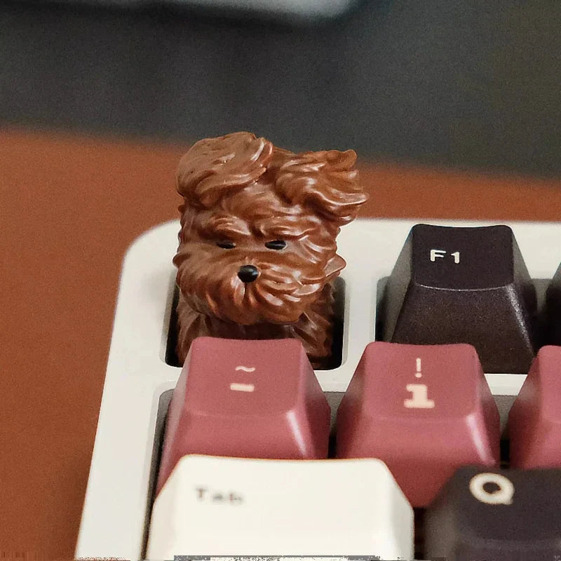 Kawaii Schnauzer Keycaps ABS Resin Personalized Mechanical Keyboard Accessories Puppy Animal Cherry MX 1U Handmade Keycap Gifts