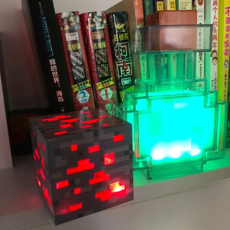 NEW Pixel Game Prop Models Torch and Color-changing Bottle Night Light Plastic Mineral Lamp Ornaments Holiday Party Gifts