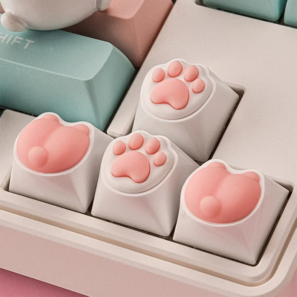 4Pcs 3D Cute Keycaps Replace Soft Cartoon Keycap Keys Anime Custom Key Caps for Cherry MX Gaming Mechanical Keyboard
