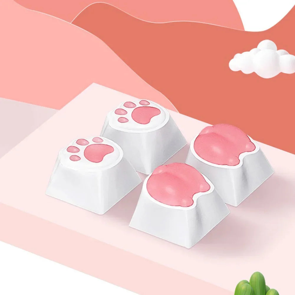 4Pcs 3D PC Replace for Cherry MX Gaming Mechanical Keyboard Keycap Keys Anime Custom Key Caps Cute Soft Cartoon Keycaps