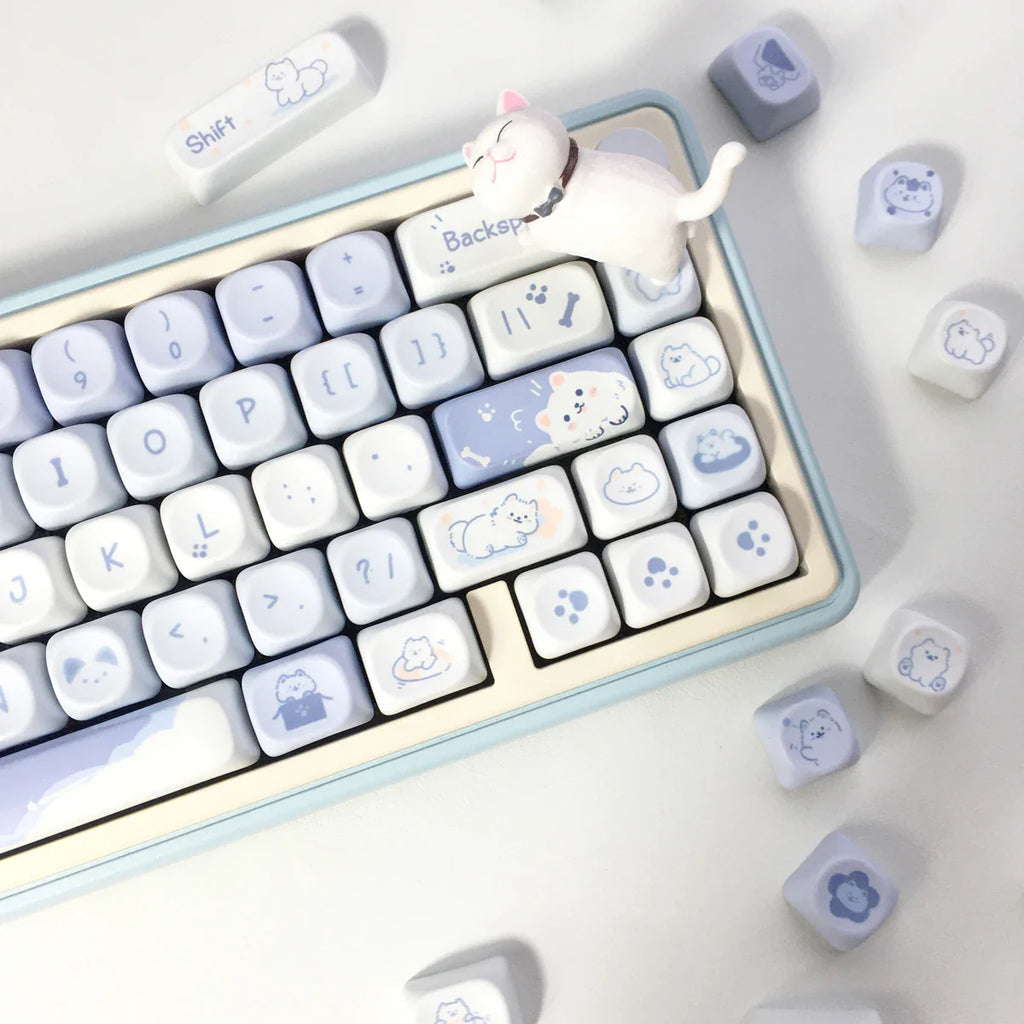 95 Keys/Set Key Caps Cartoon Puppy Cat Kitty MOA Profile PBT for DIY Custom Mechanical Gaming Keyboard Keycap Dye Sublimation